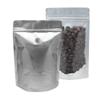 AwePackage Silver Stand Up Zipper Pouch Coffee Bag with Valve and Clear Front for Display (10, 8 oz) view 1