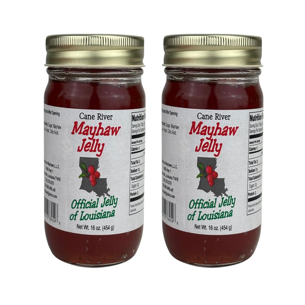 Cane River Mayhaw Jelly - 16 Ounce Jar - Southern Gourmet Spread for Biscuits, Toast, and Desserts - Premium Handmade Jelly with Authentic Mayhaw Fruit Flavor - Breakfast, Snacks, and Gift (2 Pack)