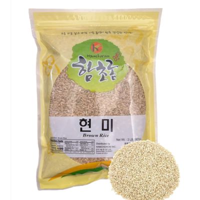 Brown Rice Unpolished Whole Grain Rice with Natural Fiber & Minerals, Resealable Bag 2LB