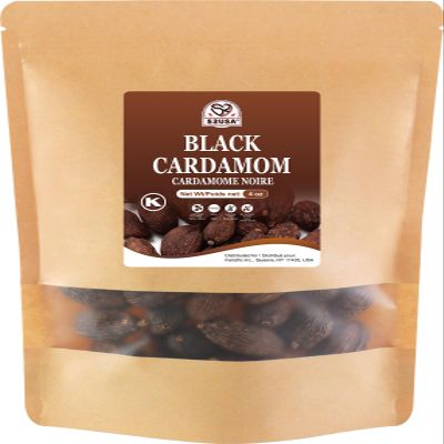 52USA Black Cardamom Pods, 4oz in Kraft Bag, NON GMO Verified, Black Cardamom Seeds - 100% Pure, Aromatic & Natural, Whole Cardamom Pods for Authentic Asian, Indian, and Global Cooking