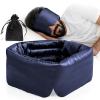 100% Natural Mulberry Silk Sleep Mask, Comfortable Soft for Deep Sleep, Blackout Effect, Wide Adjustable Band, Eye Mask for Women and Men. Ideal for Travel, Office, Daily(Navy Blue) view 1