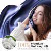 100% Natural Mulberry Silk Sleep Mask, Comfortable Soft for Deep Sleep, Blackout Effect, Wide Adjustable Band, Eye Mask for Women and Men. Ideal for Travel, Office, Daily(Navy Blue) view 2