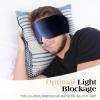 100% Natural Mulberry Silk Sleep Mask, Comfortable Soft for Deep Sleep, Blackout Effect, Wide Adjustable Band, Eye Mask for Women and Men. Ideal for Travel, Office, Daily(Navy Blue) view 3