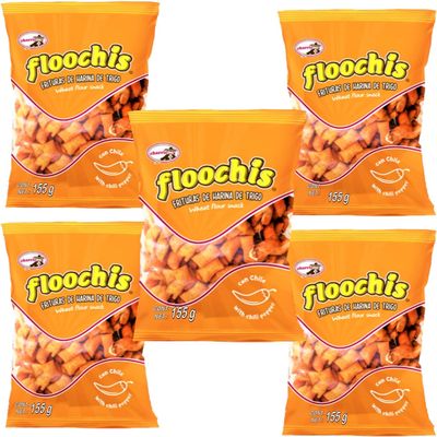 Mexican Charricos Floochis Chile-Lemon Wheat Flour Chips, Box, Wheat Flour Chips with a unique flavor on the market. (Chile - Lemon, Box)