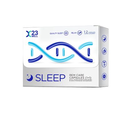 23WELL Sleep Rem Care Capsules Dual Sleep Support with Melatonin 3mg & Vitamin B6, Chamomile, Lavender for Relaxation, Natural Sleep Aid for Adults, 12 Capsules
