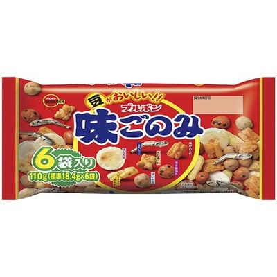 Bourbon Aji Gonomi Family Pack Japanese Mixed Rice Crackers, Small Fish, Bean Snacks 110g (Pack of 2), MADE IN JAPAN