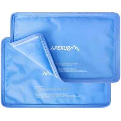 APEXUP Gel Ice Packs for Injuries Reusable, Flexible Double Sided Cold Packs for Injuries, Ice Pack for Knee, Shoulder, Back, Hip, Leg, Arm (Blue, 11"x7.1", 2PK)