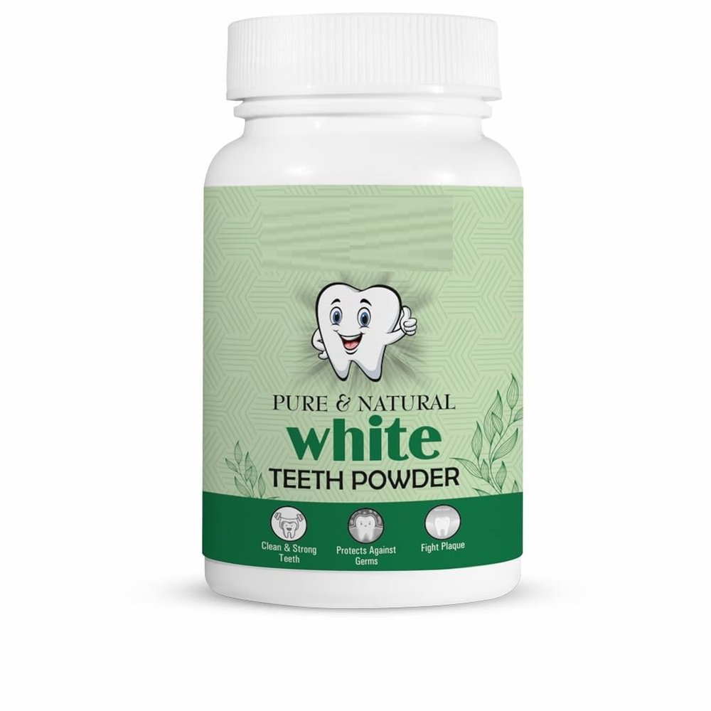 Naturals Teeth Whitening Powder Removes Oldest Stains, Tartar & Plaque | Cavity Protection, Enamel Safe | Natural Mint Formula for Long Lasting Freshness | Men & Women 100g 3.52oz