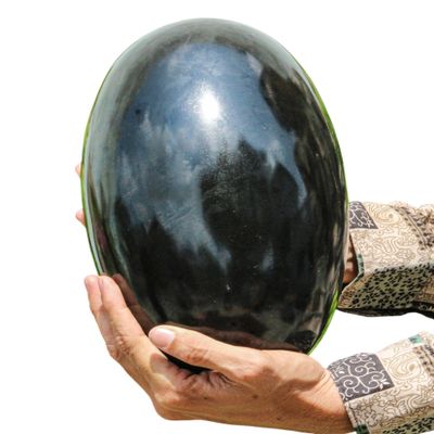 KAMR GEM Healing Energies Natural Black Tourmaline Lingam Stone 285mm 11.2" 12kg 26.5lbs - Hand Carved Polished Healing Crystal Shiva Lingam for Root Chakra, Protection & EMF Shielding