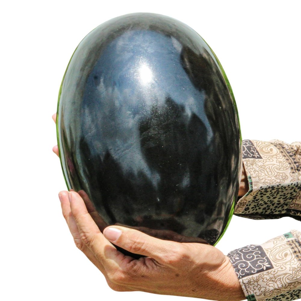 KAMR GEM Healing Energies Natural Black Tourmaline Lingam Stone 285mm 11.2" 12kg 26.5lbs - Hand Carved Polished Healing Crystal Shiva Lingam for Root Chakra, Protection & EMF Shielding