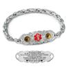 ASTERY Custom Medical Alert Bracelets for Women with Free Engraving,Personalized Women's Waterproof Identification ID Bracelet with Natural Stone view 1