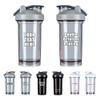 APZNBYR Customized Plastic Shaker Bottles Heat-resistant Thickened Bottom, Custom Protein Shaker Cup for Sports Fitness Gym, Customizable Shaker Bottles for Protein Mixes Transparent Design, Gray view 1
