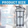 APZNBYR Customized Plastic Shaker Bottles Heat-resistant Thickened Bottom, Custom Protein Shaker Cup for Sports Fitness Gym, Customizable Shaker Bottles for Protein Mixes Transparent Design, Gray view 4