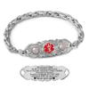 ASTERY Custom Emergency Medical Alert Bracelet for Women with Free Engraving,Personalized Women's Waterproof Identification ID Bracelet with Natural Stone view 1