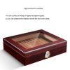 Cigar Box Portable Transparent Skylight Cigar Moisturizing Box Natural Cedar Piano Paint Cigar Moisturizing Cabinet Cigar Storage Box,A view 2
