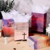 Moinchore 100 Sets Christian Mothers Day Gifts Bags Bulk with Tissue Religious Bible Verse Church Baptism Paper Gifts Bags for Women Mom with Handle for Church Welcome Visitors, 4 Styles view 4