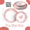 Trendables Disposable Plates For Party Supplies | Pink Floral Plastic Plates For Wedding 40 Pcs - 20 X 8 & 20 X 10 Dinner Plate Sets | Floral Plate Set Disposable Plastic Dinnerware Sets view 2