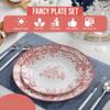 Trendables Disposable Plates For Party Supplies | Pink Floral Plastic Plates For Wedding 40 Pcs - 20 X 8 & 20 X 10 Dinner Plate Sets | Floral Plate Set Disposable Plastic Dinnerware Sets view 4