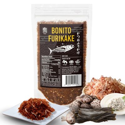 Bonito Flake Furikake with Kombu and Shiitake, Katsuo Shigure, Made in Japan | No MSG, Additive-Free | 2.8oz (80g) by SUI of Tokyo