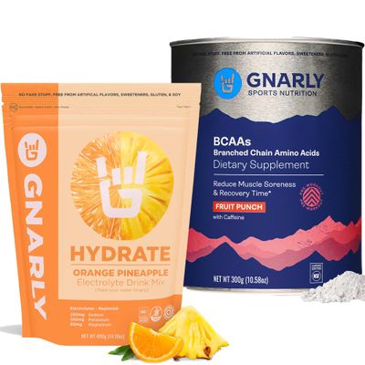 Gnarly Nutrition Hydrate Orange Pineapple (14.10oz) BCAAs Fruit Punch (10.58oz)