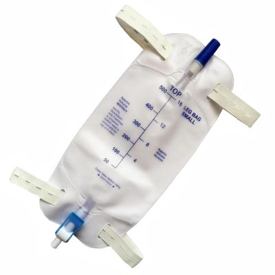 4 Pack Easy-Tap Leg Bag Urinary Drainage Bag, 500 ML Anti-Reflux Valve, Cloth Straps Easy Flip Drain