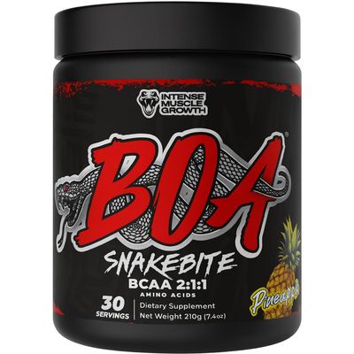 BOA Snakebite BCAA 2:1:1 Amino Acids Powder | Muscle Recovery, Endurance & Hydration | Vegan, Sugar Free | 30 Servings (Choose Flavor) (Pineapple)