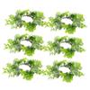 Alipis 6pcs Realistic Simulated Eucalyptus Leaves Greenery Candle Ring Wreath for Aesthetic Room Decor view 1