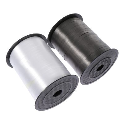 STOBOK 2pcs Balloon Ribbon for DIY Crafts Yards White Black Balloon String for Wrapping Festival Decoration and Flower Arrangements