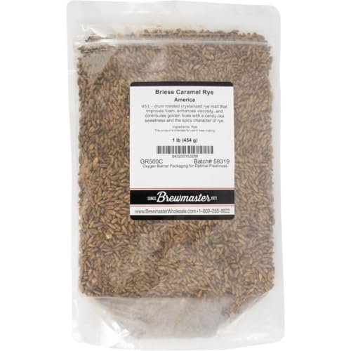 5LB Briess CARAMEL RYE Malt 45L Uncrushed 2-Row Roasted Rye Malt GR500E