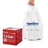 KeenEcho Small Trash Bags with Handles - Ocean Plastic Upcycling - Plastic Garbage Bags, Can Bin & Waste Basket Liner for Kitchen, Bathroom, Office and Pets,1.2 Gallon 200 Count White view 1
