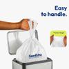 KeenEcho Small Trash Bags with Handles - Ocean Plastic Upcycling - Plastic Garbage Bags, Can Bin & Waste Basket Liner for Kitchen, Bathroom, Office and Pets,1.2 Gallon 200 Count White view 4