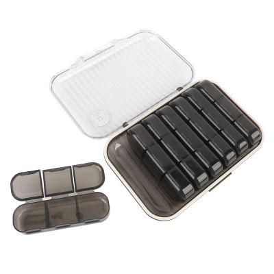 Weekly PillOrganizer 3 Times a Day, Am & Pm 7 Days with Compartment, Daily Medications Planner Case Container Vitamin for Travel Fish Oils Medication Supplements (21 Grid)