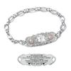 ASTERY Custom Medical Alert Bracelet for Women with Free Engraving,Personalized Women's Identification ID Bracelet Medical Jewelry (Silver Bracelet with Rose Quartz, 8.0 Inches) view 1