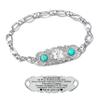 ASTERY Custom Medical Alert Bracelet for Women with Free Engraving,Personalized Women's Identification ID Bracelet Medical Jewelry (Silver Bracelet with Turquoise, 7.5 Inches) view 1