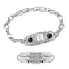 ASTERY Custom Medical Alert Bracelet for Women with Free Engraving,Personalized Women's Identification ID Bracelet Medical Jewelry (Silver Bracelet with Blue Sandstone, 6.5 Inches) view 1