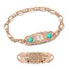ASTERY Custom Medical Alert Bracelet for Women with Free Engraving,Personalized Women's Identification ID Bracelet Medical Jewelry (Rose Golden Bracelet with Turquoise, 9.0 Inches) view 1