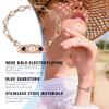 ASTERY Custom Medical Alert Bracelet for Women with Free Engraving,Personalized Women's Identification ID Bracelet Medical Jewelry (Rose Golden Bracelet with Turquoise, 9.0 Inches) view 3