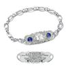 ASTERY Custom Medical Alert Bracelet for Women with Free Engraving,Personalized Women's Identification ID Bracelet Medical Jewelry (Silver Bracelet with Blue Sandstone, 7.0 Inches) view 1