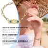ASTERY Custom Medical Alert Bracelet for Women with Free Engraving,Personalized Women's Identification ID Bracelet Medical Jewelry (Golden Bracelet with Tiger's Eye, 6.5 Inches) view 3