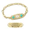 ASTERY Custom Medical Alert Bracelet for Women with Free Engraving,Personalized Women's Identification ID Bracelet Medical Jewelry (Golden Bracelet with Turquoise, 7.0 Inches) view 1