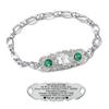 ASTERY Custom Medical Alert Bracelet for Women with Free Engraving,Personalized Women's Identification ID Bracelet Medical Jewelry (Silver Bracelet with Malachite, 8.0 Inches) view 1
