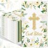 100PCS White Floral Religious Paper Napkins 3 Ply Blessed Cross Disposable Hand Towels for Bathroom Decorative Eucalyptus Guest Napkins for Wedding First Communion Religious Party Supplies view 1