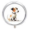 Sad Dog Round Pill Box Travel Portable Pill Case 23 Compartment Medicine Metal Tablet Vitamin Holder Organizer for Purse Pocket view 1