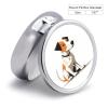 Sad Dog Round Pill Box Travel Portable Pill Case 23 Compartment Medicine Metal Tablet Vitamin Holder Organizer for Purse Pocket view 2
