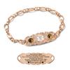 ASTERY Custom Medical Alert Bracelet for Women with Free Engraving,Personalized Women's Identification ID Bracelet Medical Jewelry (Rose Golden Bracelet with Tiger's Eye, 8.0 Inches) view 1
