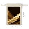 TKJMCSW Golden Feathers Drawstring Gift Bags 8PCS Muslin Bags Drawstring Bags Small Drawstring Bags Gift Bags with Drawstring Gift Wrap Bags Drawstring Drawstring Pouch view 2