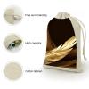 TKJMCSW Golden Feathers Drawstring Gift Bags 8PCS Muslin Bags Drawstring Bags Small Drawstring Bags Gift Bags with Drawstring Gift Wrap Bags Drawstring Drawstring Pouch view 3