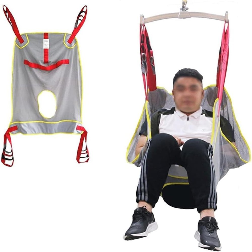 Patient Lift Slings, Large Mesh Sling Divided Leg Shower Sling Patient Lift Toileting Sling Patient Full Body Lift Sling Moving Assist Hoist Gait Belt Stair Transfer Belt, Medium