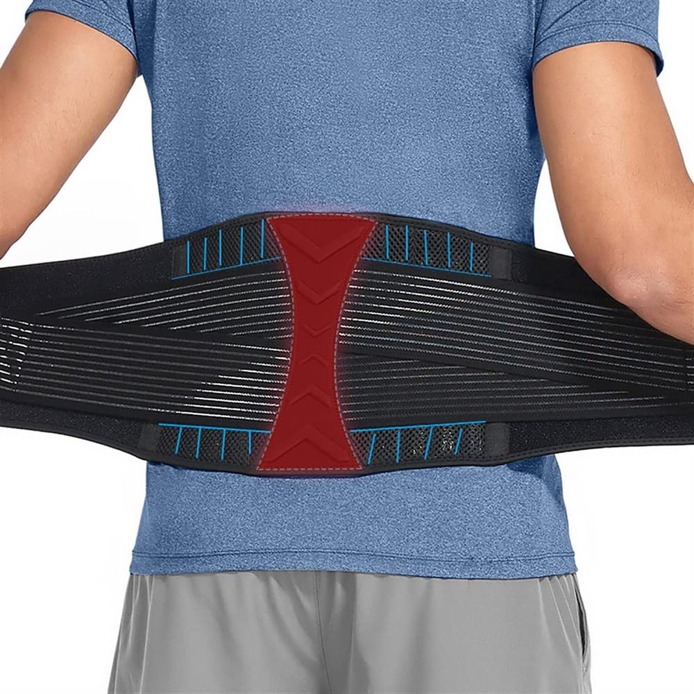 YHdtUO Back Support Belt Orthopedic Corset for Men Women Lumbar Brace Protector Spine Decompression Waist Trainer Trimmer Belts for Pain Relief,Herniated Disc,Sciatica,Scoliosis (Black L)