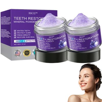 BBOJI Teeth Restoration Mineral Powder, Tooth Restoration Powder, Natural Teeth Restoration Powder-50g, Professional Oral Care, Protect Gums and Freshen Breat (2 Bottle)